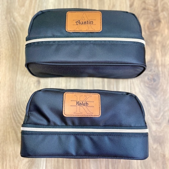 Personalized Men’s Toiletry Bag Black/Brown “KALEB” - Picture 3 of 6